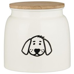 Dåse til hundemad hvid m/hundemotiv