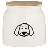 Dåse til hundemad hvid m/hundemotiv