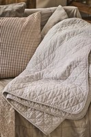 Quilt hvide og jordfarvede mælkedrengestriber