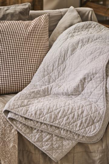 Quilt hvide og jordfarvede mælkedrengestriber